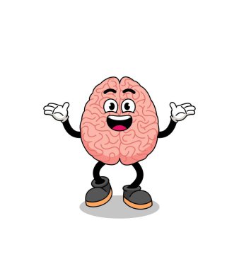 Mutlu bir jest ve karakter tasarımı ile beyin karikatürü araması