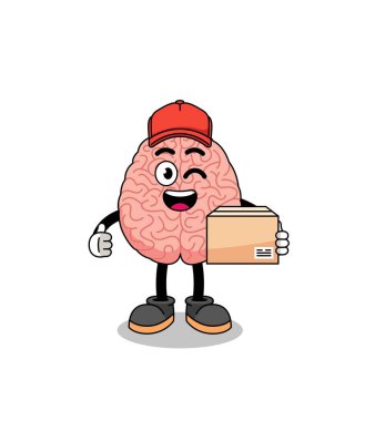Kurye olarak beyin maskotu çizgi filmi, karakter tasarımı