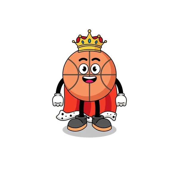 Mascotte Illustration Roi Basket Character Design — Image vectorielle