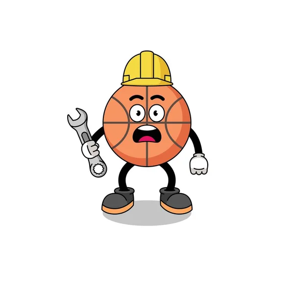 Charakter Ilustrace Basketbalu Chybou 404 Charakter Designu — Stockový vektor
