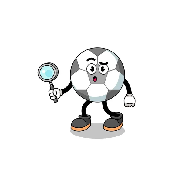 Mascote Bola Futebol Procura Design Personagem — Vetor de Stock