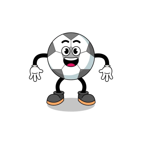 Dessin Animé Ballon Football Avec Geste Surpris Character Design — Image vectorielle