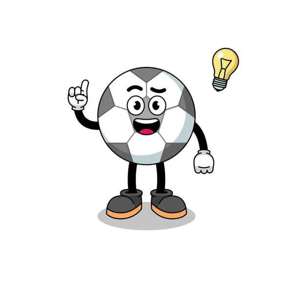 Pelota Fútbol Dibujos Animados Con Hacerse Una Idea Pose Diseño — Archivo Imágenes Vectoriales