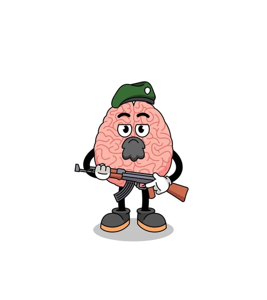 Character Cartoon Brain Special Force Character Design — Stock Vector
