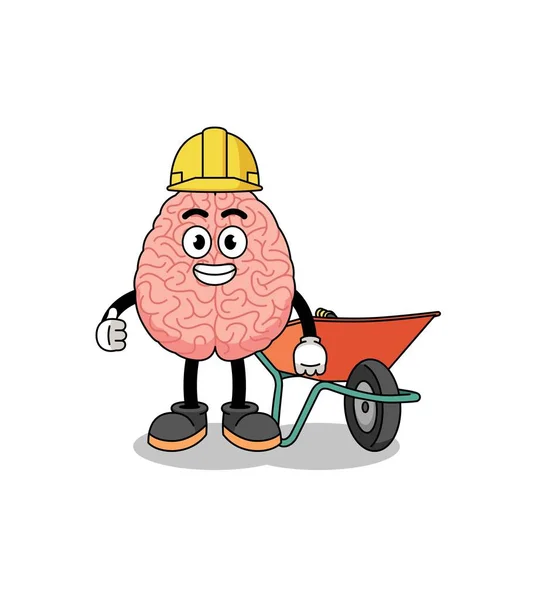 Müteahhit olarak beyin karikatürü, karakter tasarımı