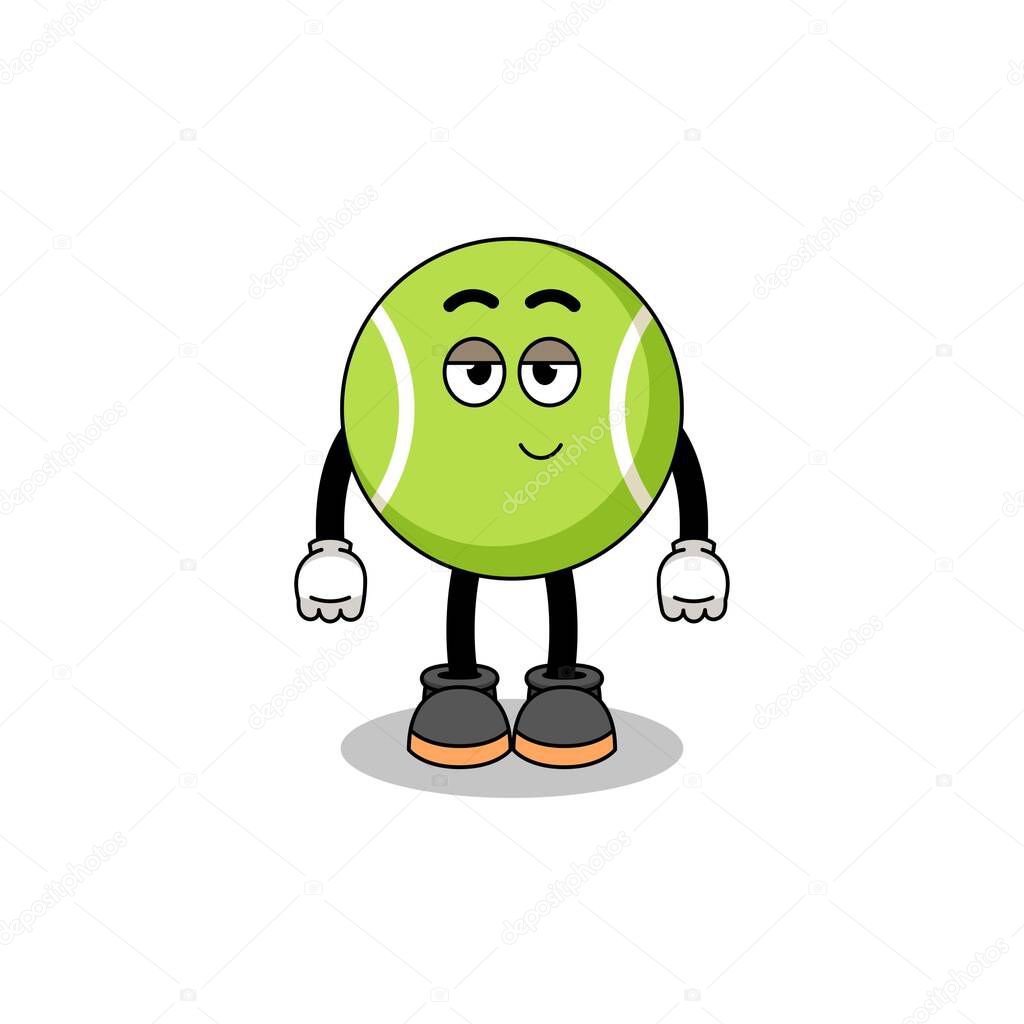 tennis ball cartoon couple with shy pose , character design