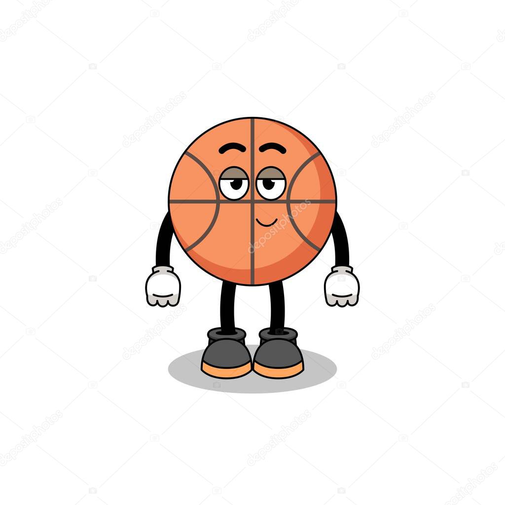 basketball cartoon couple with shy pose , character design