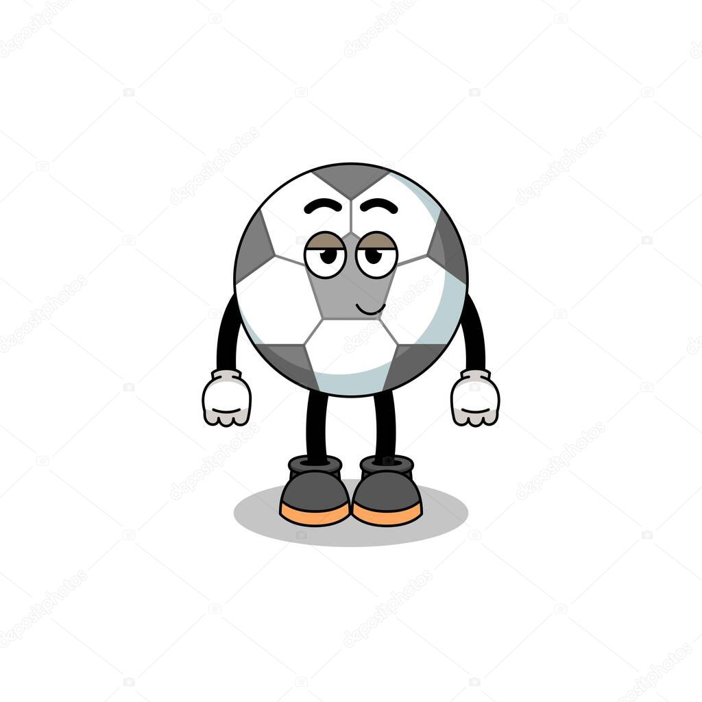soccer ball cartoon couple with shy pose , character design