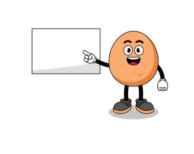 Yumurta çizimi bir sunum yapıyor, karakter tasarımı