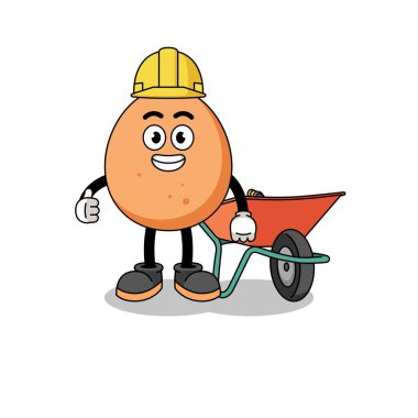 Yumurta karikatürü müteahhit, karakter tasarımı.