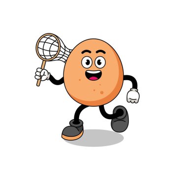 Kelebek yakalayan yumurta karikatürü, karakter tasarımı