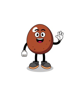 Çikolatalı yumurta karikatürü el hareketi, karakter tasarımı.