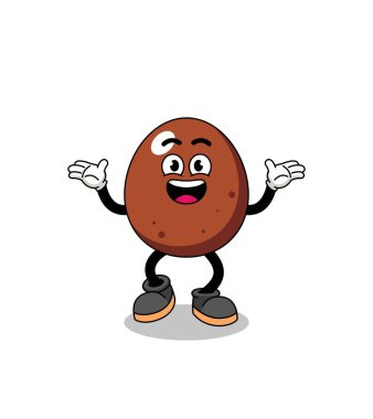 Mutlu bir jest ve karakter tasarımı içeren çikolatalı yumurta çizgi filmi.