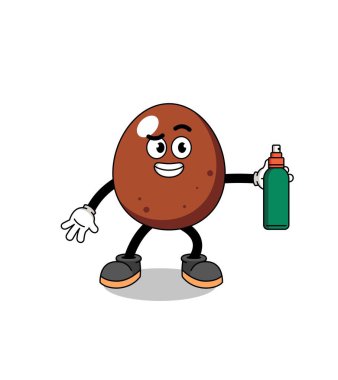 Çikolatalı yumurta çizimi karikatürü sivrisinek kovucu, karakter tasarımı