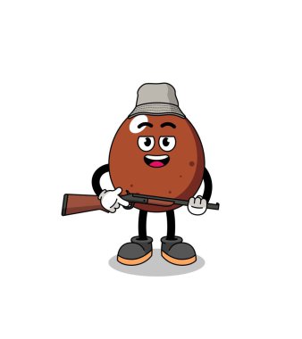 Çikolatalı yumurta avcısı çizgi film tasarımı, karakter tasarımı