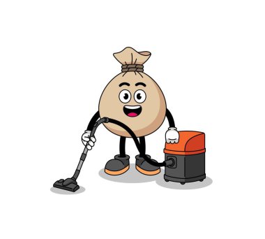 Para çantasının maskotu elektrikli süpürge, karakter tasarımı