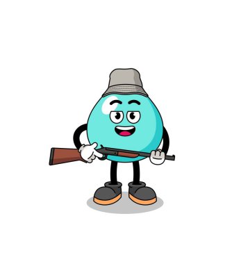 Su avcısının çizgi film çizimi, karakter tasarımı