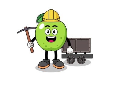 Yeşil elma madencisinin maskotu, karakter tasarımı