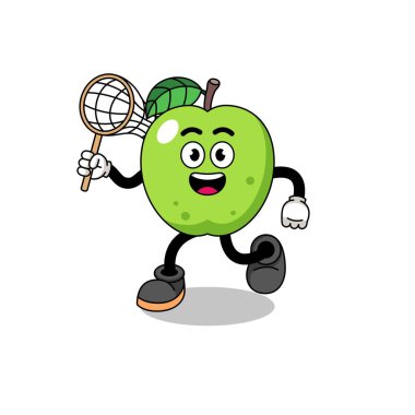 Kelebek yakalayan yeşil elma çizgi filmi, karakter tasarımı