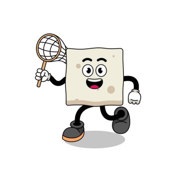 Kelebek yakalayan tofu çizgi filmi, karakter tasarımı.