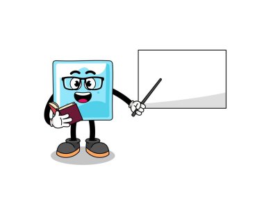 Buz bloğu öğretmeninin maskot çizgi filmi, karakter tasarımı