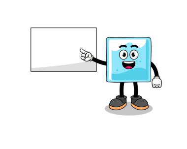 bir sunum yapan buz bloğu illüstrasyonu, karakter tasarımı