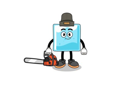 Bir oduncu olarak buz bloğu çizimi çizimi, karakter tasarımı