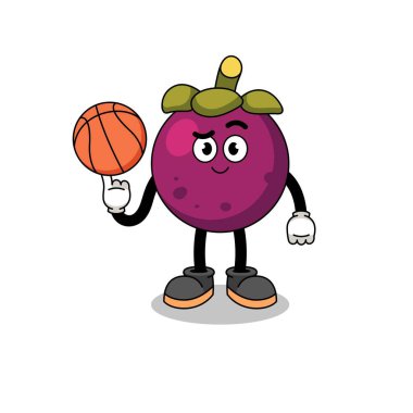 Bir basketbol oyuncusu olarak mangosteen Illustration, karakter tasarımı