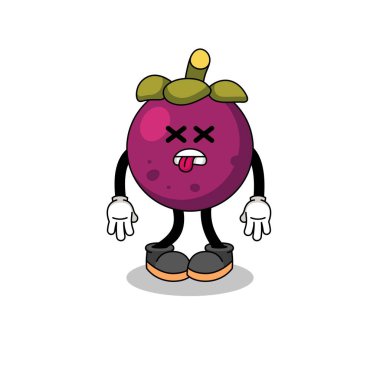 Mangosteen maskotu illüstrasyonu öldü, karakter tasarımı