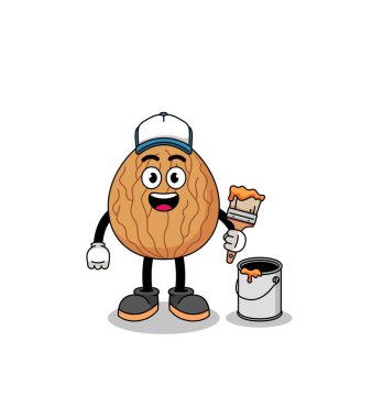 Badem 'in karakter maskotu bir ressam, karakter tasarımı.