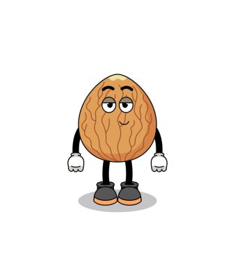 Utangaç duruşu olan badem çizgi film çifti, karakter tasarımı