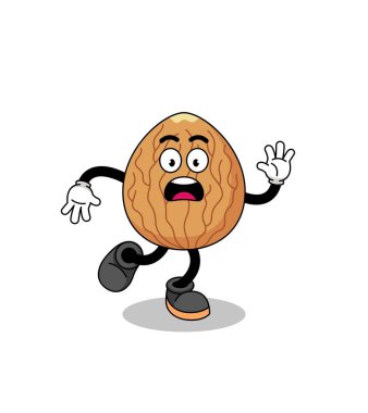 Badem maskotu çizimi kayıyor, karakter tasarımı