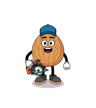 Bir ahşap işçisi olarak badem çizgi film tasarımı, karakter tasarımı