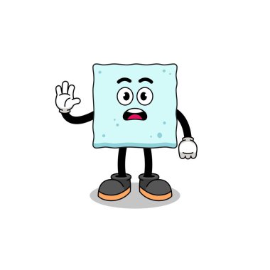 Şekerli küp karikatür çizimi Stop hand, karakter tasarımı