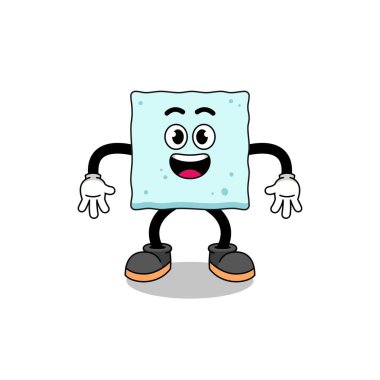 Şaşırtıcı jest ve karakter tasarımı içeren küp şeker karikatürü