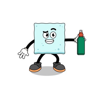 Şeker küpü çizim karikatürü sivrisinek kovucu, karakter tasarımı