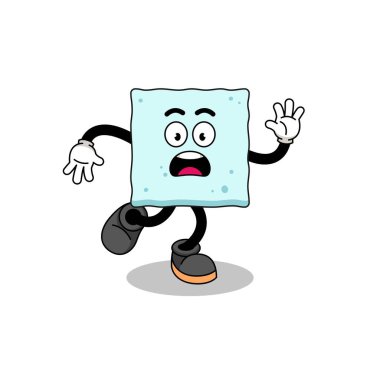 kayan küp şeker maskotu illüstrasyonu, karakter tasarımı