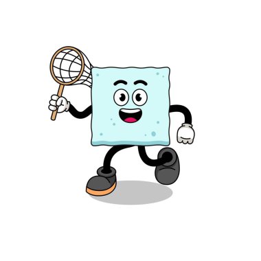 Bir kelebek yakalayan şeker küpü çizgi filmi, karakter tasarımı