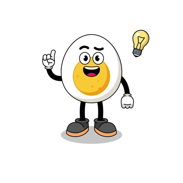 Βραστό Αυγό Κινουμένων Σχεδίων Πάρει Μια Ιδέα Θέτουν Σχεδιασμό Του — Διανυσματικό Αρχείο