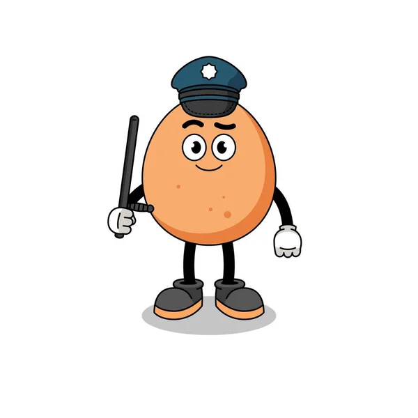 Cartoon Illustration Der Eierpolizei Charakterdesign — Stockvektor