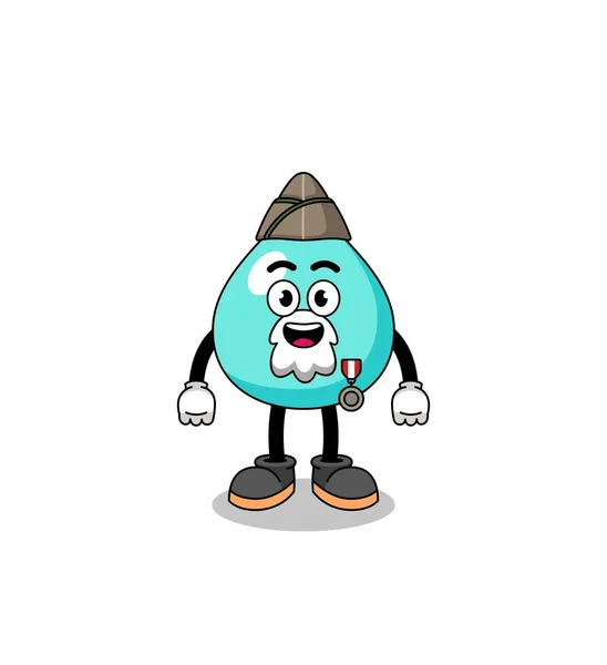 Character Cartoon Water Veteran Character Design — Stock Vector