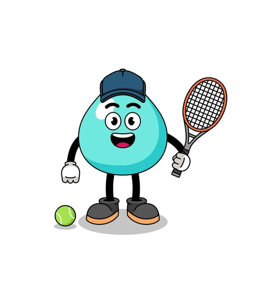 Wasser Illustration Als Tennisspieler Charakterdesign — Stockvektor