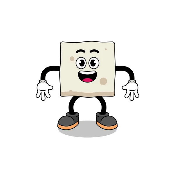 Dessin Animé Tofu Avec Geste Surpris Character Design — Image vectorielle