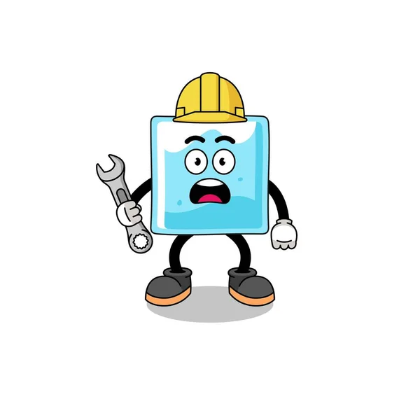 Personaje Ilustración Bloque Hielo Con Error 404 Diseño Caracteres — Vector de stock