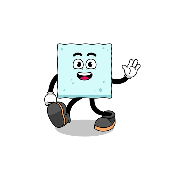 Sucre Cube Dessin Animé Marche Character Design — Image vectorielle