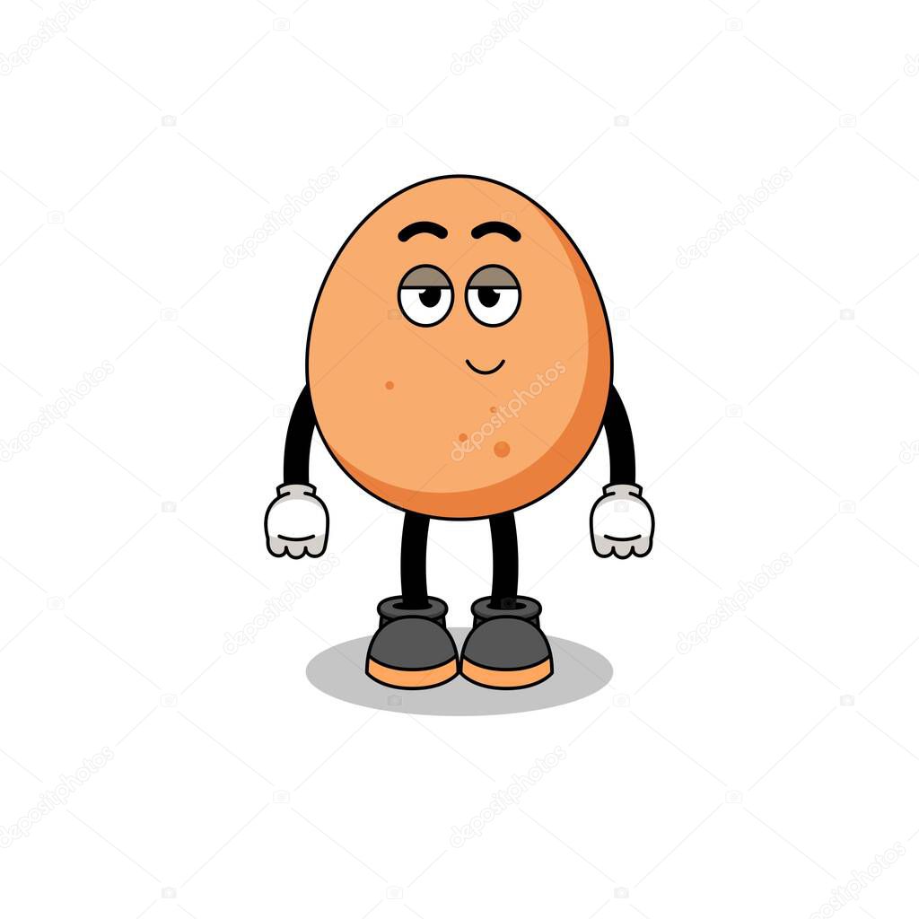 egg cartoon couple with shy pose , character design