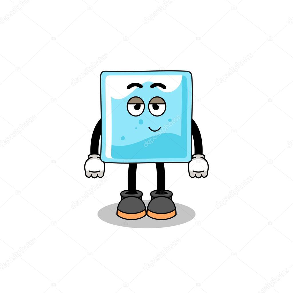 ice block cartoon couple with shy pose , character design