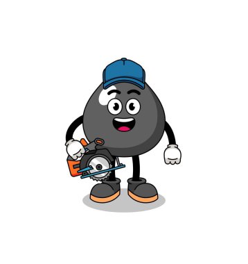 Bir ahşap işçisi olarak petrolün çizgi film çizimi, karakter tasarımı