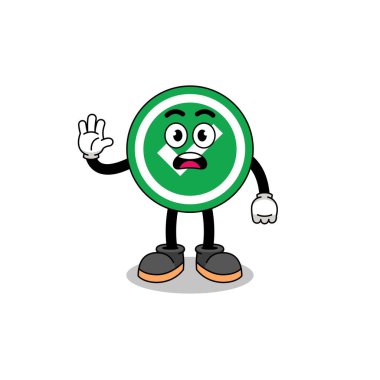 Çizgi film illüstrasyonunu kontrol et. Stop hand, character design