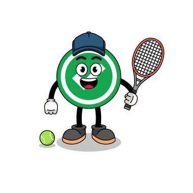 bir tenis oyuncusu ve karakter tasarımı olarak işaretleme işareti çizelgesi